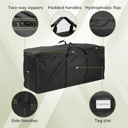 Extra Large Patio Cushion Storage Bag Waterproof 68"x20"x30" - Image 4