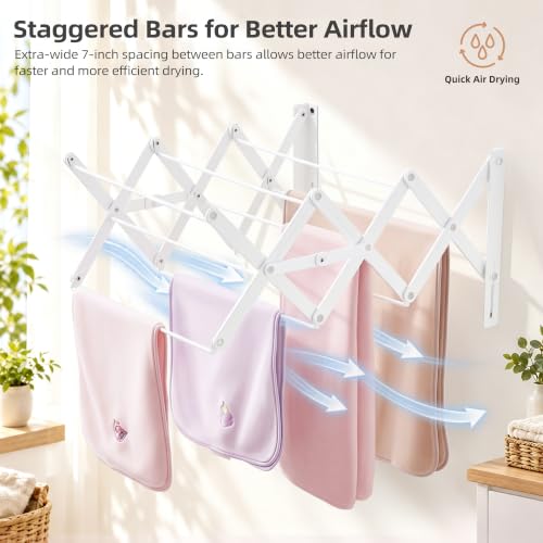 STORAGE MANIAC Wall Mounted Clothes Drying Rack | Home Organization - Image 6