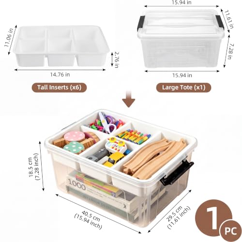 17QT Clear Storage Bins with Lids, Craft Organizers and Storage - Image 4