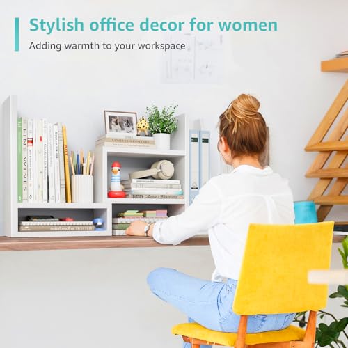 Desktop File Organizer Desk Organizer Shelf - White Office - Image 6