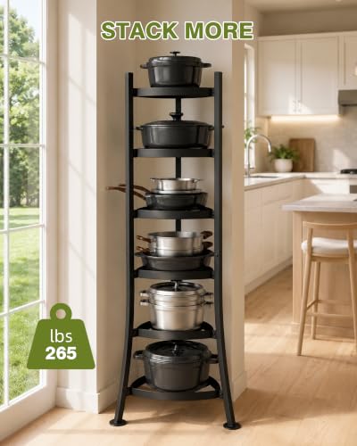 6-Tier Cast Iron Freestanding Pot Rack, 264 Lbs Capa | All Products - Image 3