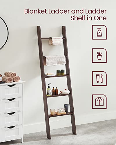 VASAGLE 5-Tier Blanket Ladder, Modern Basic Ladder Shelf - Image 5
