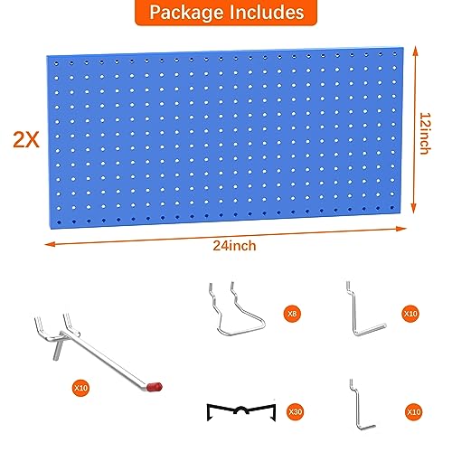 TORACK Metal Pegboard Wall Organizer 24"x24" 70 PCS Tool - Image 6