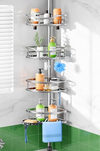 HAMITOR Shower Caddy Tension Pole: Rustproof Quick Install - Image 2