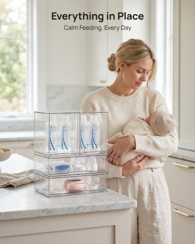 Vtopmart Clear Stackable Storage Drawers Set of 4, Baby - Image 6