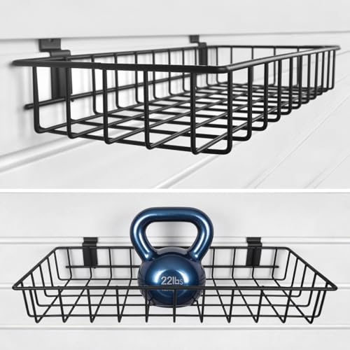 Slatwall Tray Baskets - 2 Pack Large Flat Shelving Baskets - Image 5