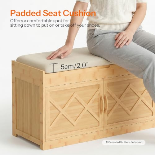 HOOBRO Shoe Bench, Shoe Storage Bench with Cushion - Image 7