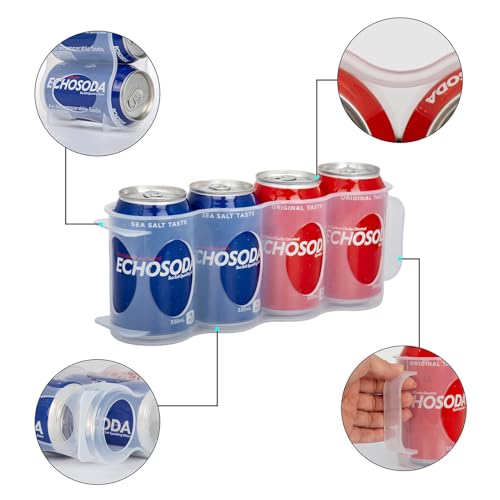 Portable Soda Can Organizer for Refrigerator, Clear, 2 Pack - Image 4