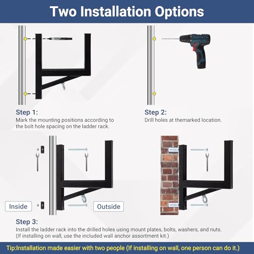 2+2 Trailer Ladder Rack with 4 Elastic Ropes, 350 LBS - Image 7