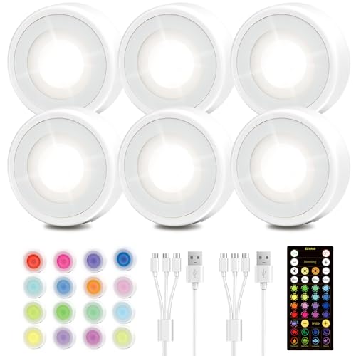 EZVALO LED Puck Lights, 6Pack Rechargeable Touch Light - Image 2