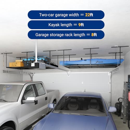 FLEXIMOUNTS 4x8 Overhead Garage Ceiling Storage Rack | Garage Storage - Image 7