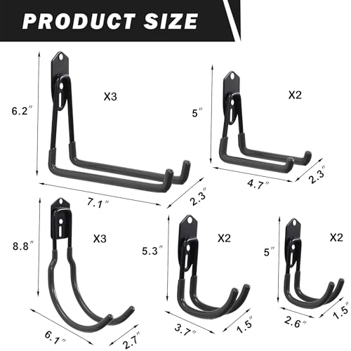 Wallmaster Garage Hooks Organizer Kit, 12 Pack | Garage Storage - Image 3