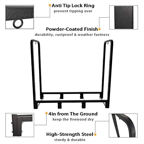 4ft Outdoor Firewood Rack, Upgraded Adjustable Heavy Duty - Image 5