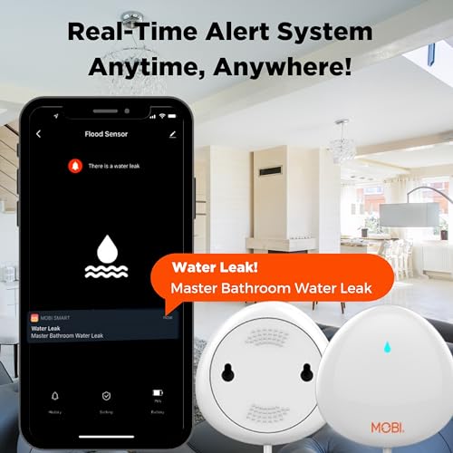 MOBI Smart Home 2.4GHz WiFi Water Leak Sensor, Water Sensor - Image 6