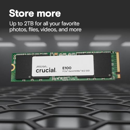 Crucial E100 SSD 480GB M.2 NVMe PCIe Gen4 Internal SSD, Up to 4 - Image 4