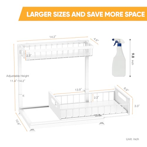 Saydear L-Shaped Under Sink Organizer, 2-Tier Pull-out Cabinet - Image 7