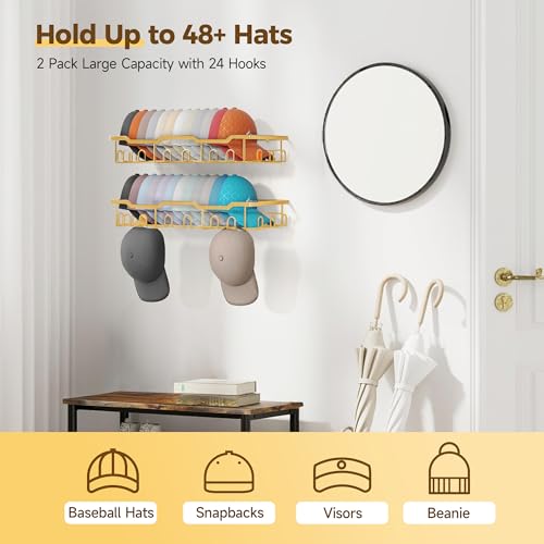 Nicetree Hat Racks for Baseball Caps Wall - Metal Hat - Image 5