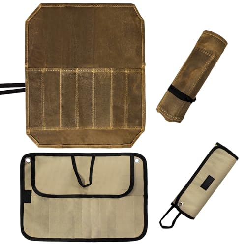 2 PCS Camping Utensil Bags, Canvas Roll Up Cutlery | Home Organization - Image 4