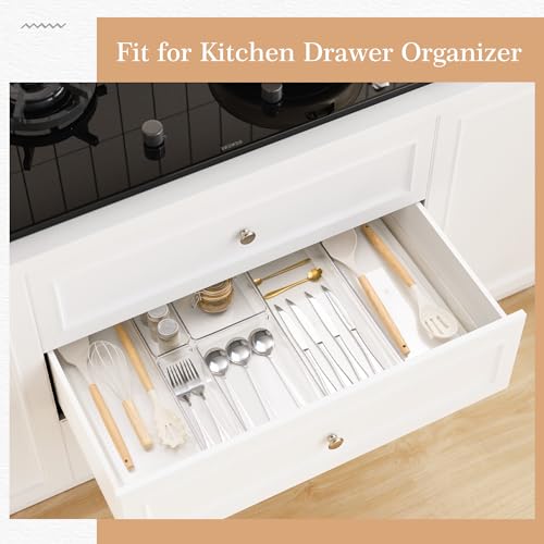 Criusia Drawer Organizer, 12 Pack Clear Plastic Kitchen Drawer - Image 7