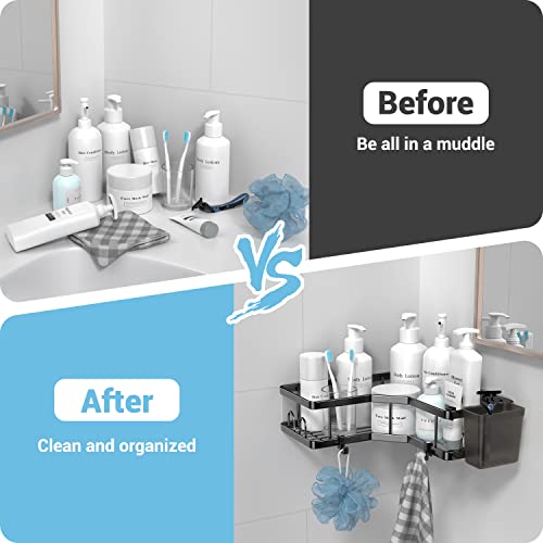 AKTECKE Corner Shower Caddy, 2 Pack Adhesive Shower Corner - Image 6