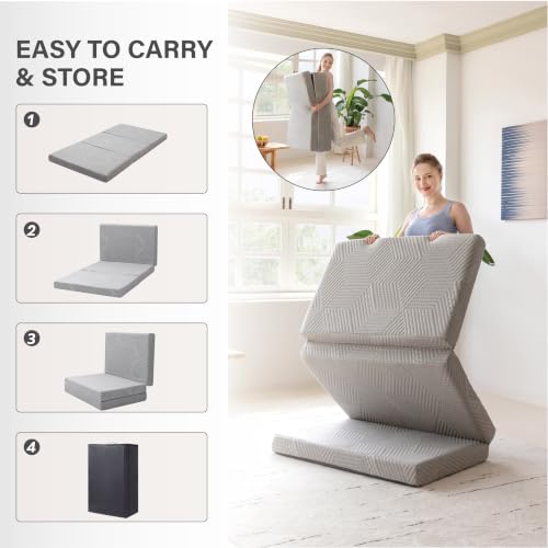 MLILY Single Trifold Mattress, 4 Inch Foldable Gel M | All Products - Image 6
