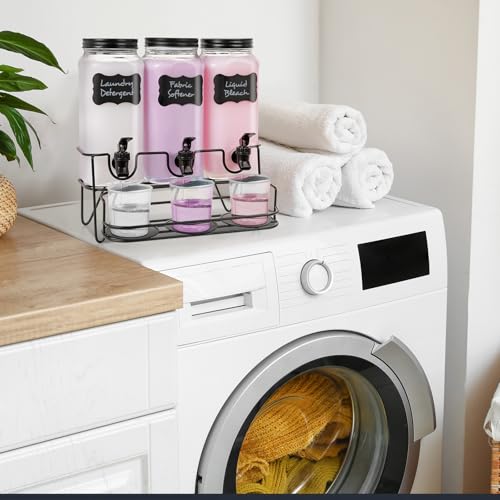 3 Sets 2.2L Liquid Laundry Detergent Dispenser, Glass - Image 5