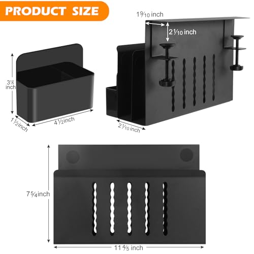 Desk Side Storage, 2 Tier Steel Hanging Organizer - Image 3