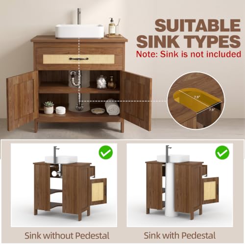 24 Inch Pedestal Sink Storage Cabinet, Bathroom Vanity Sink - Image 6