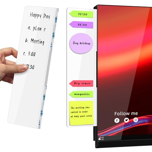Crpich White Small Monitor Memo Board – 10.6" x 3.3", 2 Pack - Image 2
