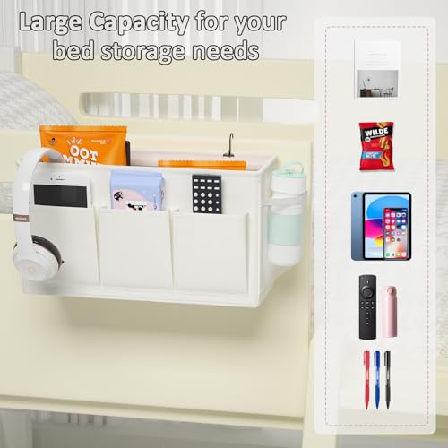 Bedside Caddy Storage Organizer for Bed Rails, Bed Caddy with 6 - Image 6