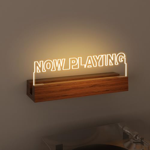 CoolGift Mart Now Playing Vinyl Record Stand Wall Mount, Light up - Image 2
