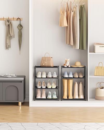 HITHIM 4 Tiers Small Shoe Rack,Narrow Stackable Shoe Shelf - Image 7