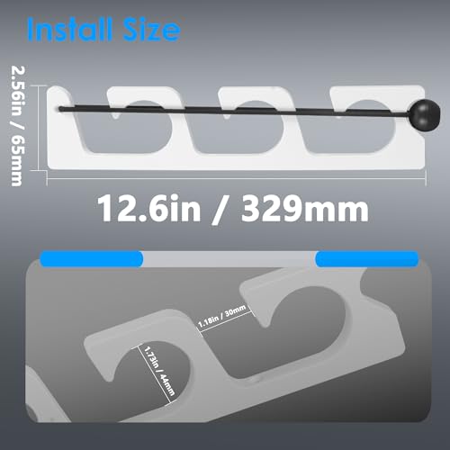 Horizontal Fishing Rod Holder, White Plastic Wall Mounted - Image 3
