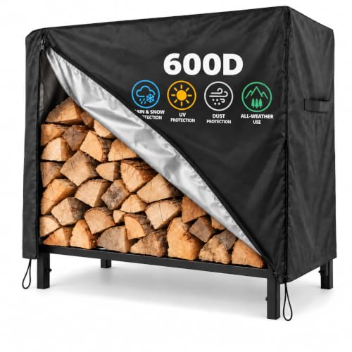 4ft Firewood Rack Cover Outdoor Waterproof 600D Oxford heavy-duty - Image 2