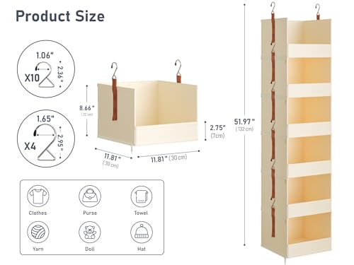 DIMJ Hanging Closet Organizer - 6-Tier Modular Hanging - Image 3