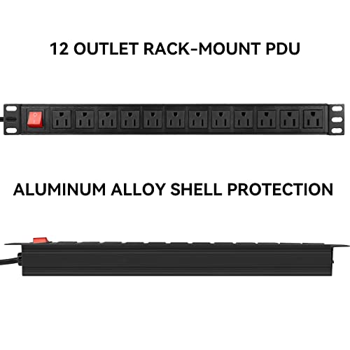 BTU Power Strip Surge Protector Rack-Mount PDU, 12-Outlet Power - Image 3