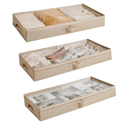 Berdeng 3 Pack Under Bed Storage Containers, Low Profile - Image 2