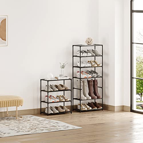 Small Shoe Rack 6-8 Pairs Sturdy Shoe Shelf 4-Tiers Narrow - Image 7