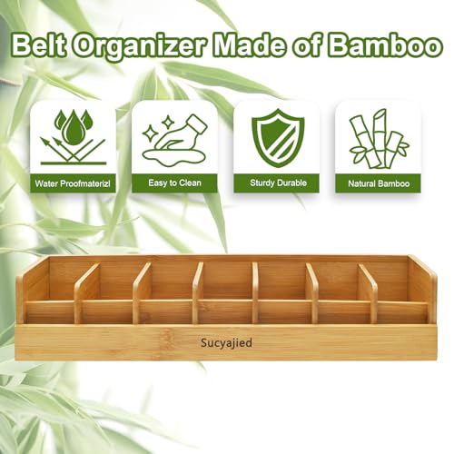 Belt Organizer,Wooden, 7 Compartments - Image 3