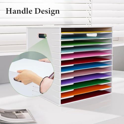 SANFURNEY 12 Slots Scrapbook Paper Organizer for Sizes 12" x 12" - Image 5