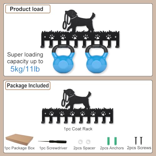 MAYJOYDIY Metal Dog Coat Hooks Wall Mount Dog Leash Coat - Image 8
