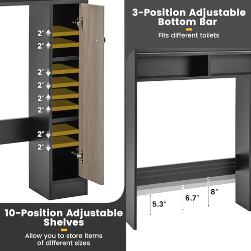 BECOMFORT 34.5" L Over the Toilet Storage Cabinet, Wooden - Image 6