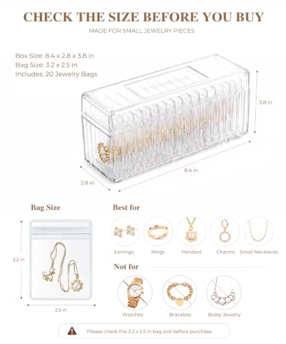 HOMEHIVE Acrylic Jewelry Box Organizer, Clear Jewelry - Image 4