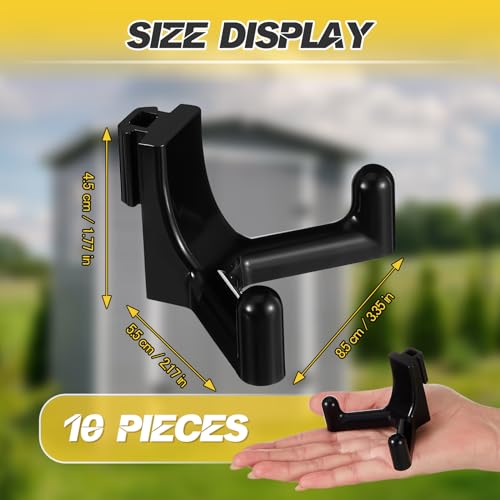 Yaocom 10 Pcs Tool Hook for Shed Accessories, Plastic Black - Image 4