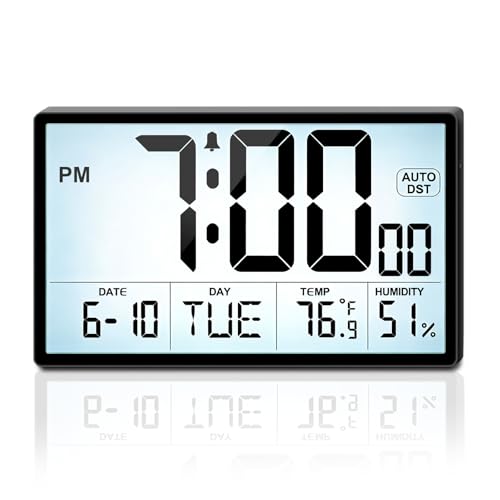 Adjustable Backlight 9'' Narrow Bezel Digital Wall Clock,Wall - Image 2