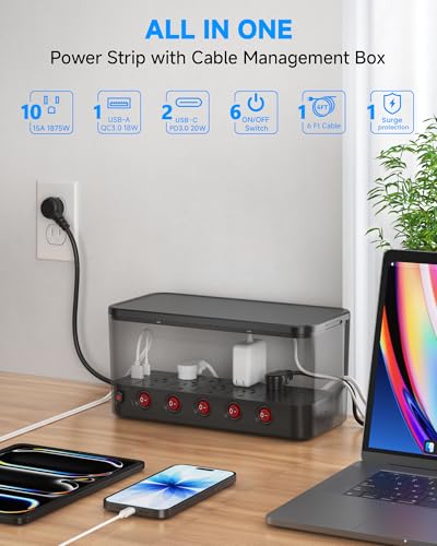 Power Strip with Cable Management Box, Large Cable O | All Products - Image 3