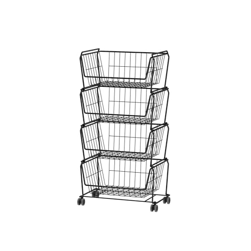 PUSDON 4-Tier Spacious Stackable Wire Storage Baskets - Image 2