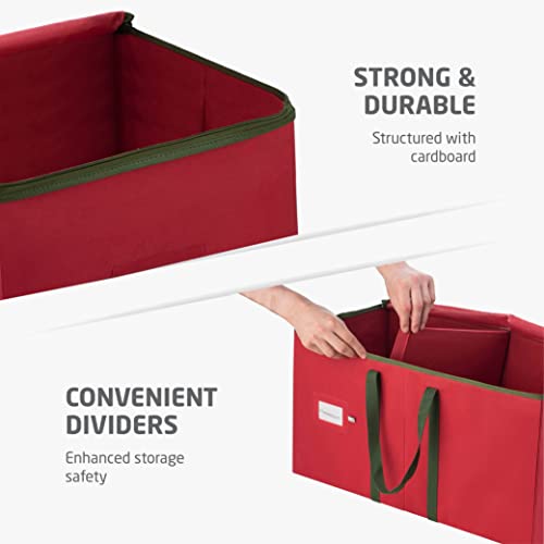 ZOBER Large Christmas Ornament Storage Box - Stores 128 3" - Image 6