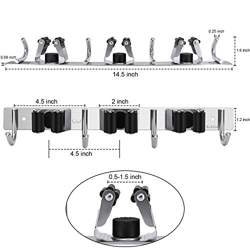 Broom Hanger Wall Mounted, 2PCS Mop and Broom Holder Wall - Image 3
