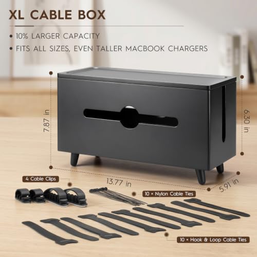 Extra Large Cable Management Box，Wood Cable Organizer Box,Power - Image 3